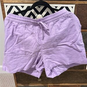 J. Crew Lavender Linen Shorts